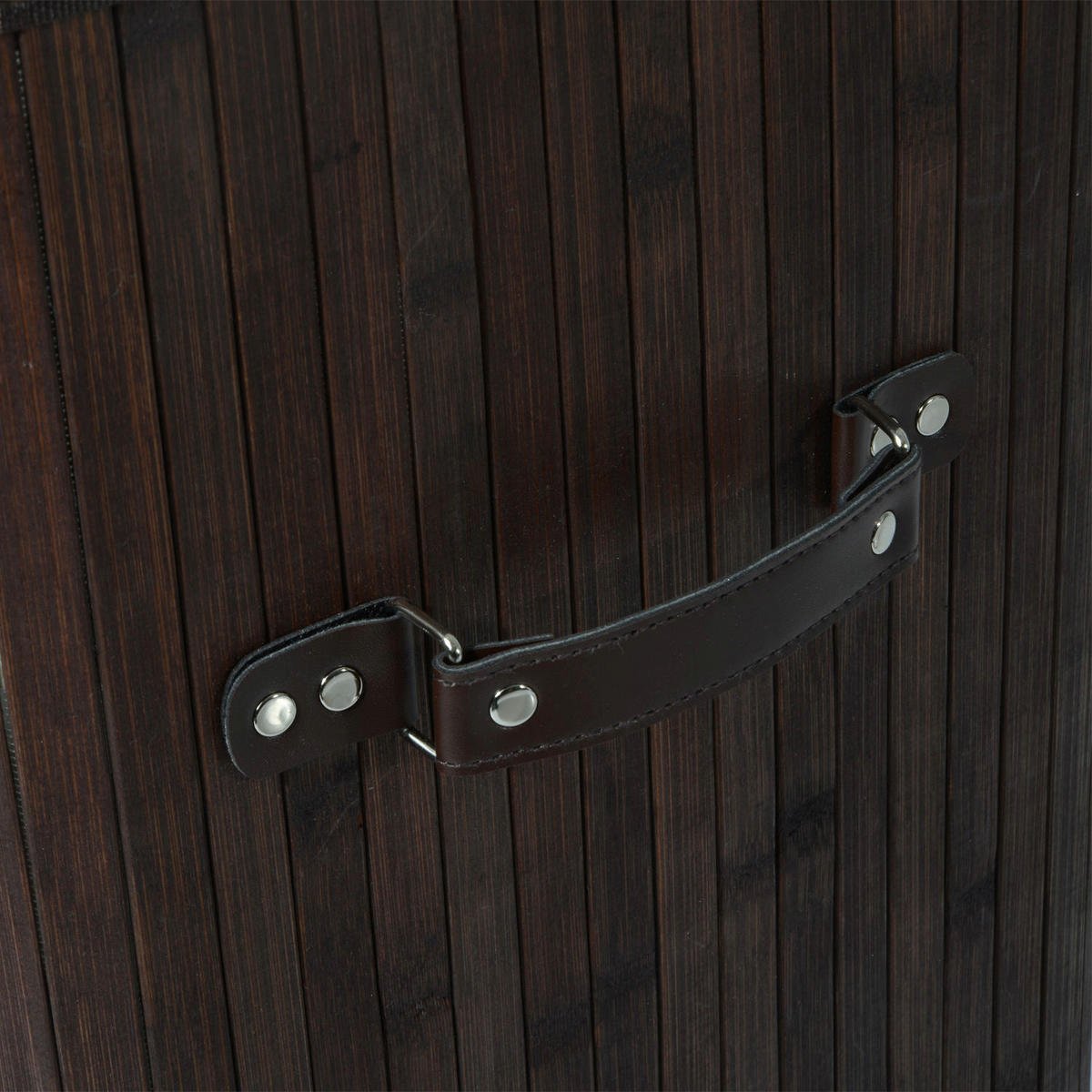Wäschekorb mit 2 Tragegriffen dunkelbraun Bambus Stoff Kunststoff B/H/L: ca. 30x60x40 cm Wäschekorb 850-017BN - dunkelbraun (40,00/30,00/60,00cm) - HOMCOM