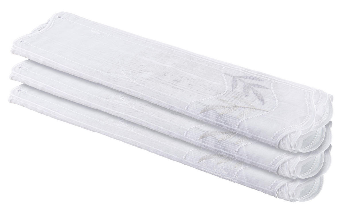Scheibengardinen-Meterware Isabel weiß H: ca. 60 cm Isabel - beige/weiß (60,00cm)
