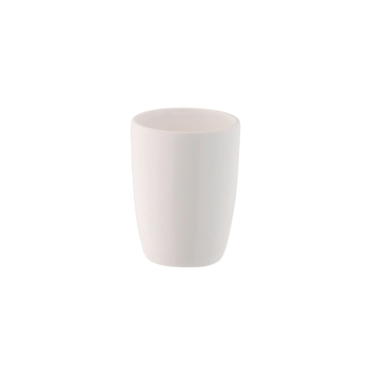 Zahnputzbecher weiß Keramik B/H/L/D: ca. 7,5x10x7,5x9 cm Zahnputzbecher_Pisa weiß - weiß (7,50/7,50/10,00cm) - Axentia