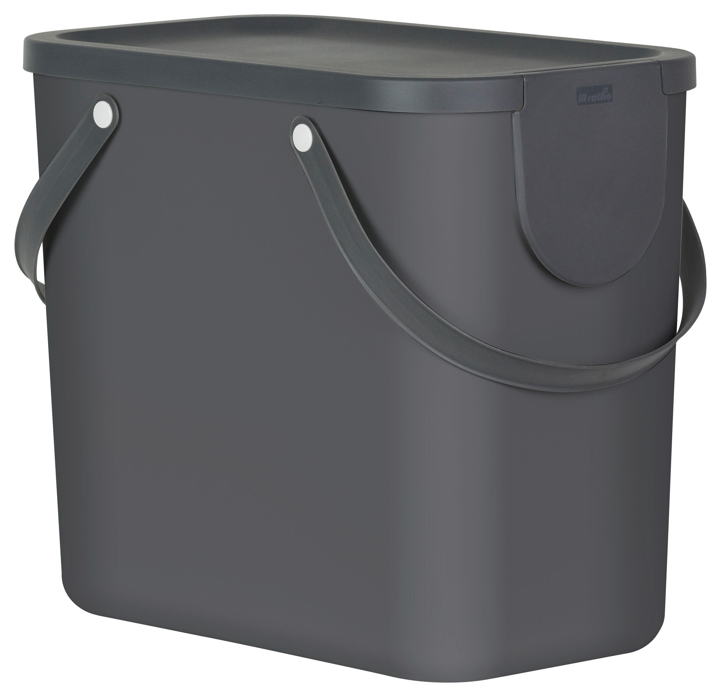 Rotho Abfalleimer anthrazit B/H/L: ca. 23,5x34x40 cm Abfalleimer_Albula 25l - anthrazit (40,00/23,50/34,00cm) - Rotho