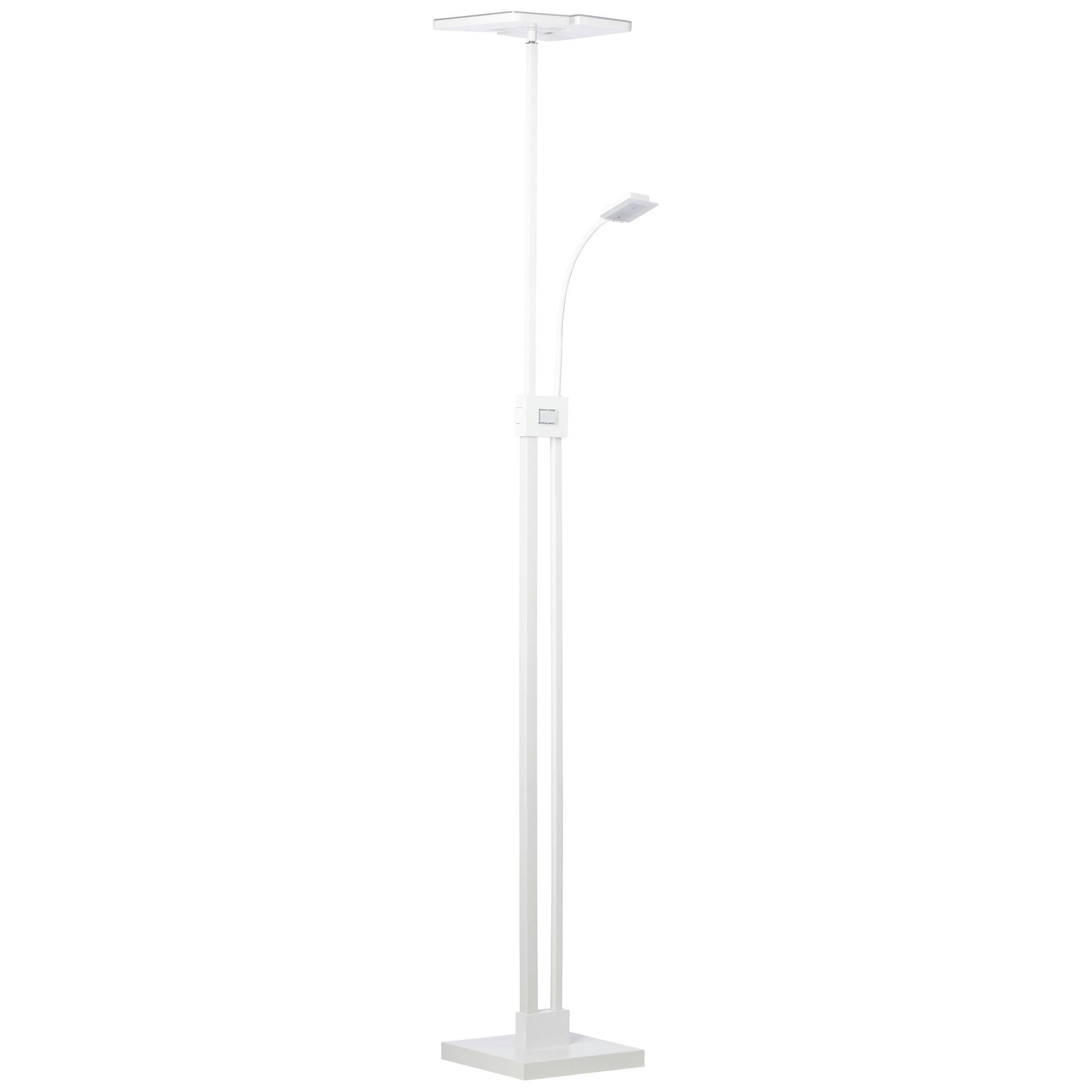 Brilliant Leuchten Stehlampe, Forrester LED Deckenfluter mit Lesearm weiß