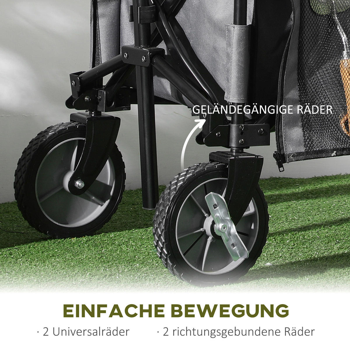 Outsunny Bollerwagen dunkelgrau B/H/L: ca. 55x93x108 cm Bollerwagen - dunkelgrau (108,00/55,00/93,00cm) - Outsunny