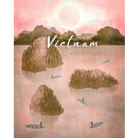 Komar Poster Vintage Travel Vietnam Landschaft B/L: ca. 40x50 cm Vintage Travel Vietnam - (40,00/50,00cm) - Komar