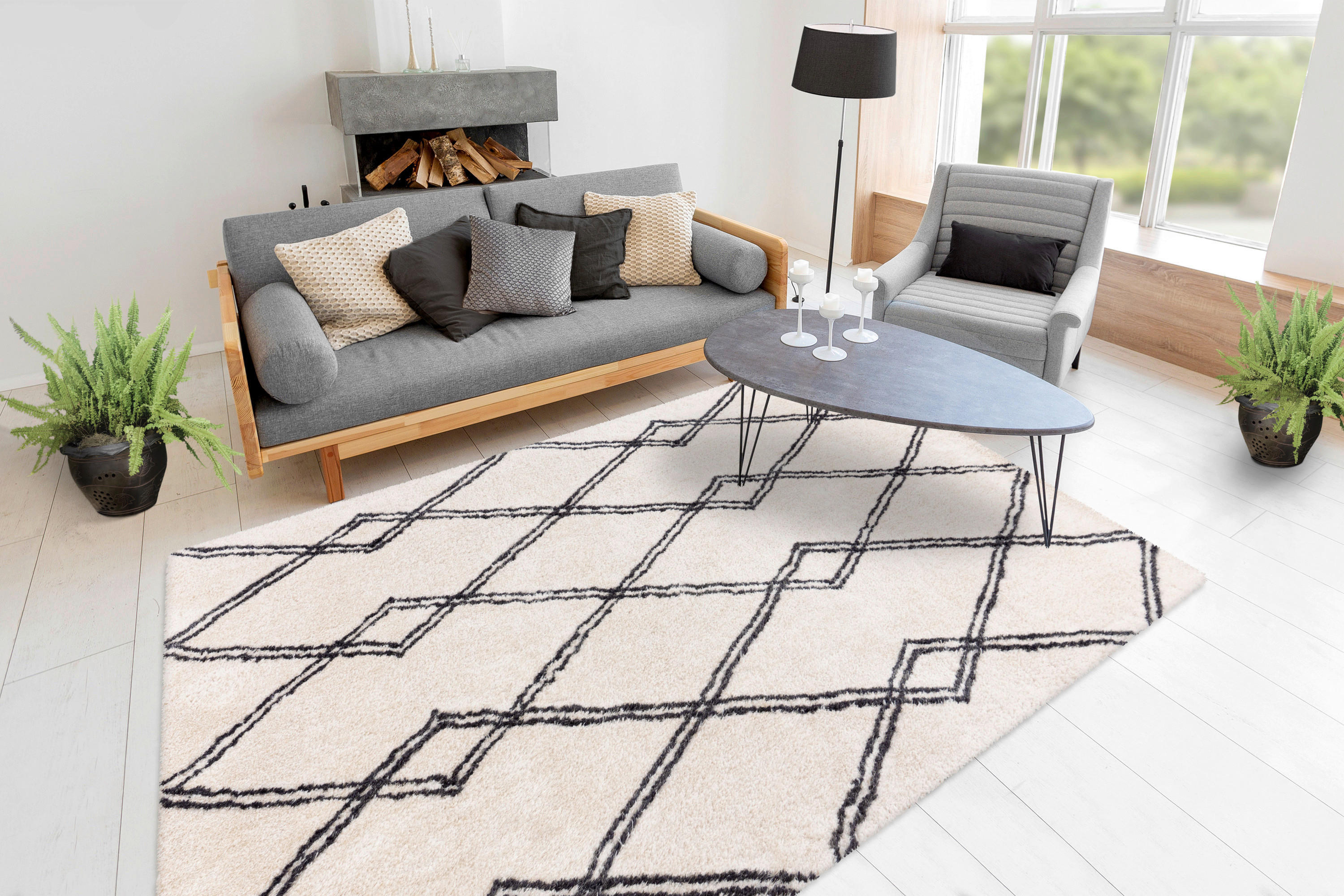 360Living Teppich elfenbein B/L: ca. 80x150 cm Teppich_Orlando 100 80 x 150cm - elfenbein (80,00/150,00cm) - 360Living