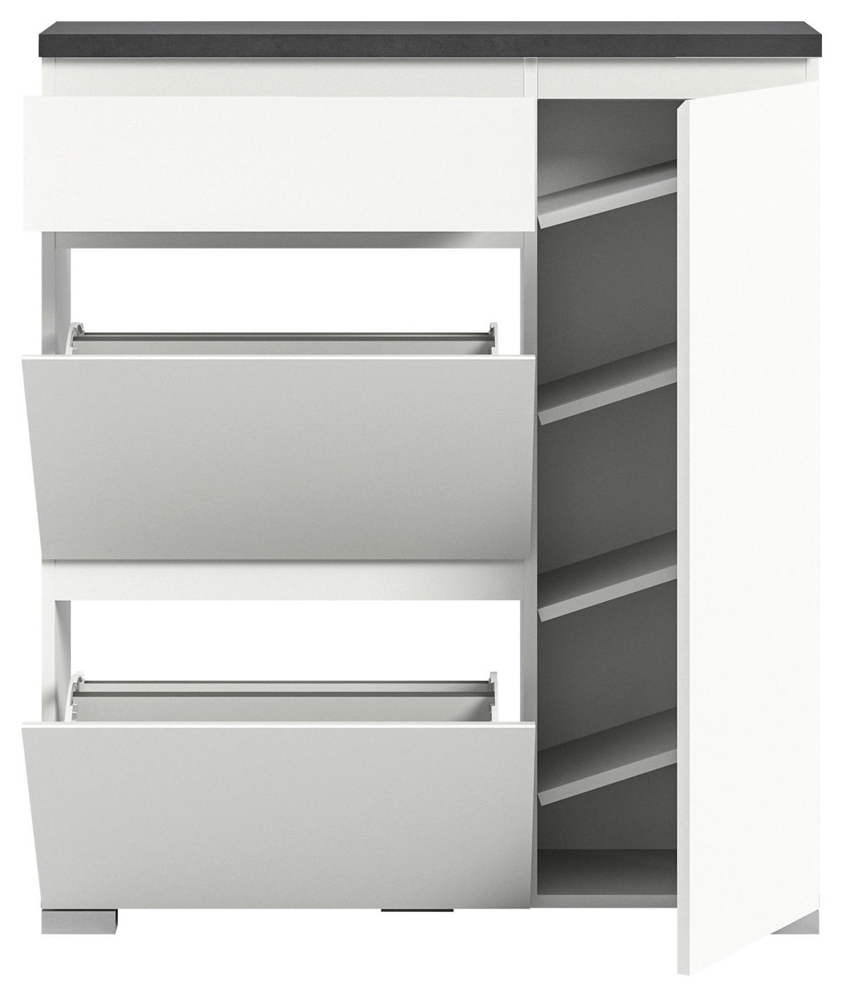 Schuhschrank Shoelove weiß grau B/H/T: ca. 95x109x27 cm Shoelove - weiß/grau (95,00/109,00/27,00cm) - xonox.home