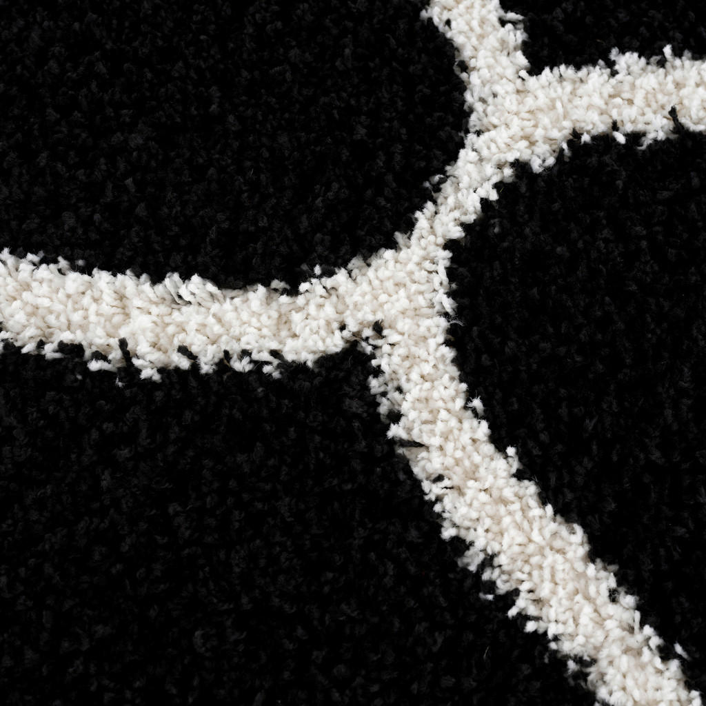 Thumbnail - Sanat Hochflorteppich MADRID schwarz D: ca. 80 cm