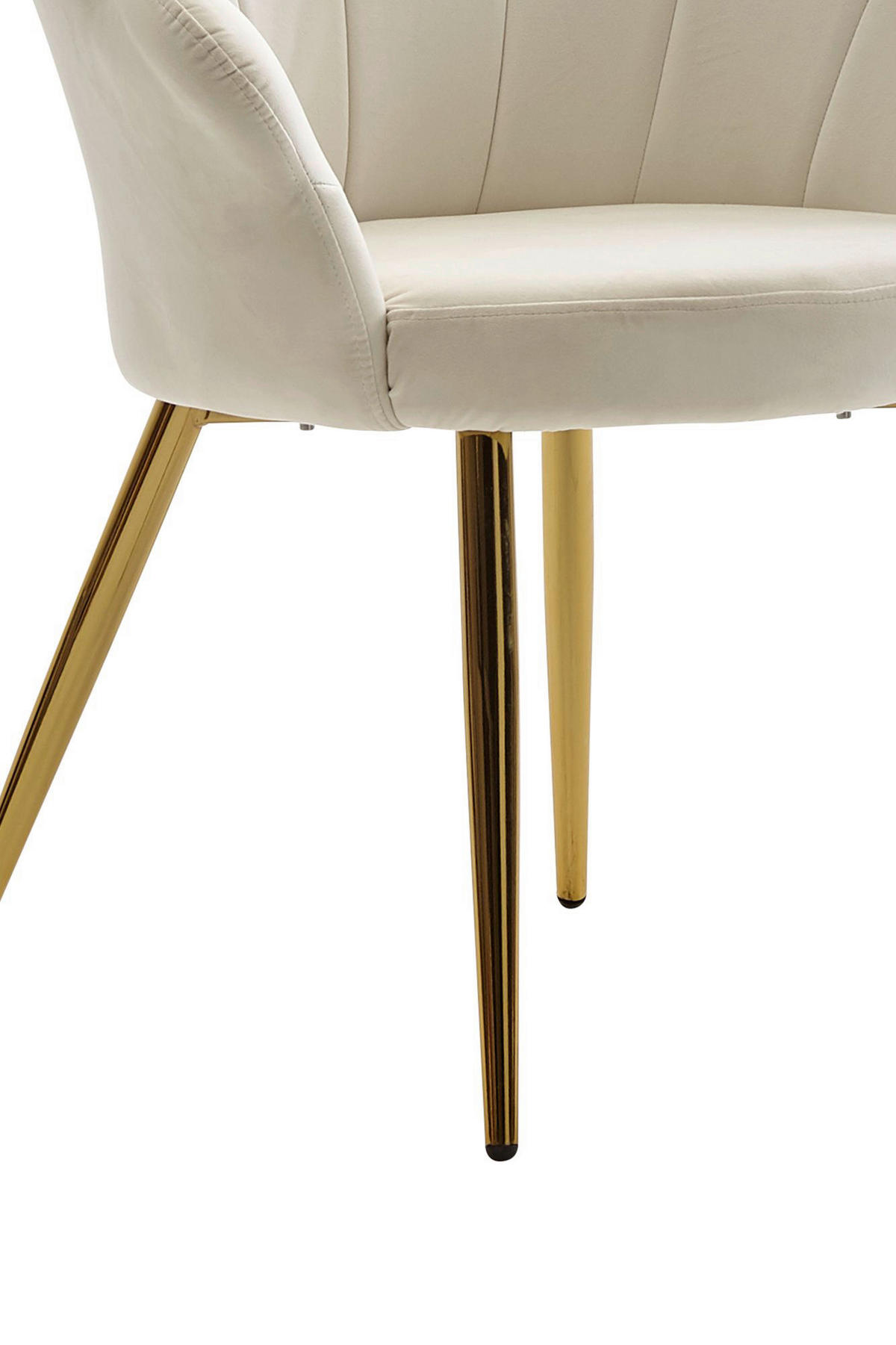 Stuhl weiß gold Stoff Eisen B/H/T: ca. 47,5x80x53 cm Esszimmerstuhl - gold/weiß (47,50/80,00/53,00cm) - Wohnling