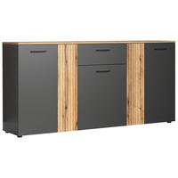 Kommode Esteban anthrazit Eiche Evoke Coast Nachbildung B/H/T: ca. 181x86x38 cm Esteban - Eiche/anthrazit (181,00/86,00/38,00cm)