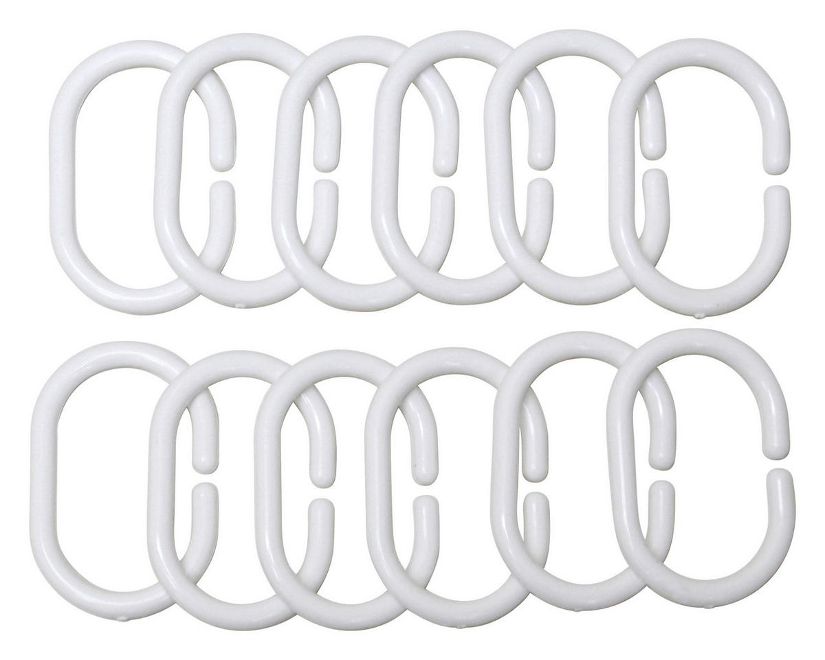 Duschringe weiß Kunststoff 1er Pack Duschringe_12Stck. - weiß (6,00/4,00/1,00cm) - Acus
