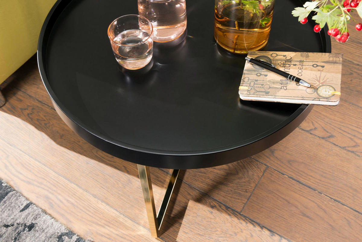 Couchtisch schwarz gold B/H/T: ca. 0x42x0 cm Couchtisch JESI - gold/schwarz (0,00/42,00/0,00cm) - Wohnling
