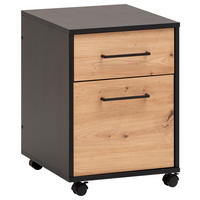 Rollcontainer Aino Eiche Artisan Nachbildung schwarz B/H/T: ca. 40x57x50 cm Aino - Eiche/schwarz (40,00/57,00/50,00cm)