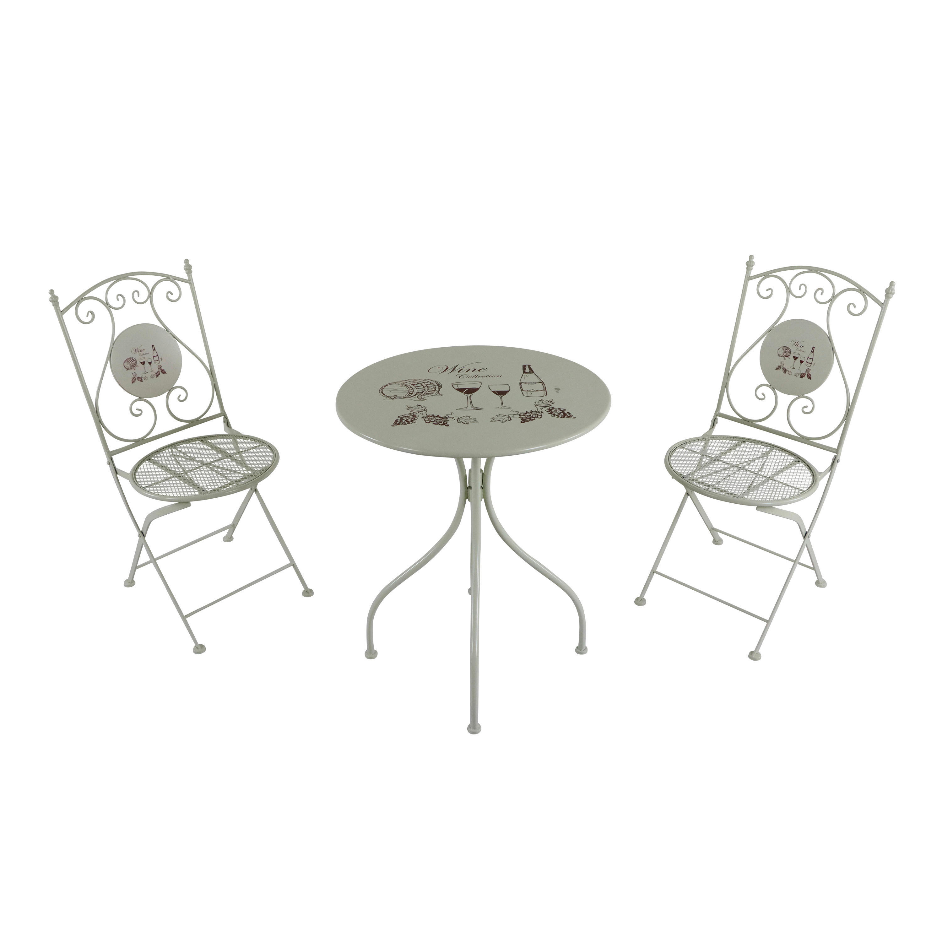 AXI Outdoor Living Bistroset Maxime rot Metall B/H/L: ca. 60x92x60 cm Maxime - rot/creme (60,00/60,00/92,00cm) - AXI Outdoor Living
