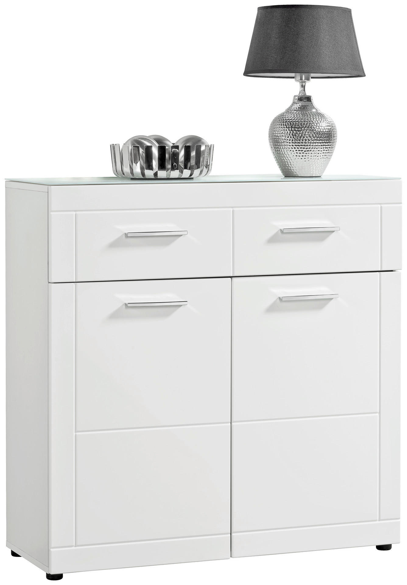 Schuhkommode Atlanta weiß weiß Hochglanz B/H/T: ca. 90x91x35 cm Atlanta - weiß (90,00/91,00/35,00cm)