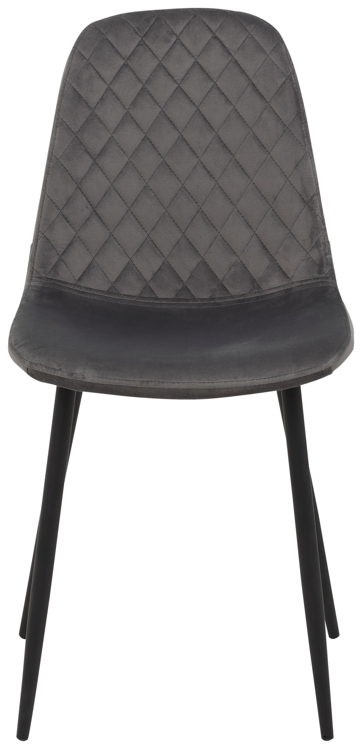 Stuhl Mira 2er Set grau Samtoptik B/H/T: ca. 44x89x53,5 cm Mira 2er Set - schwarz/grau (44,00/89,00/53,50cm) - Hela