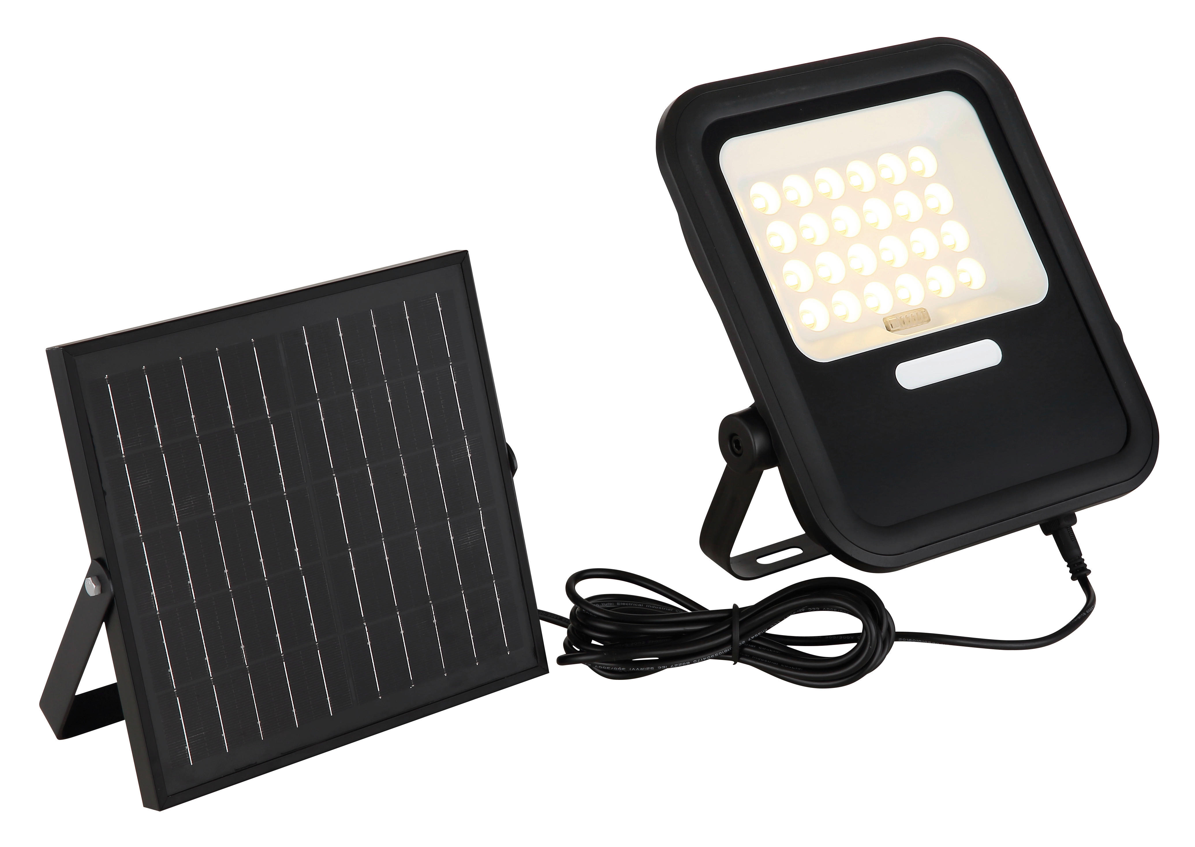 LED-Solarleuchte schwarz Kunststoff Metall B/H: ca. 24,3x25,4 cm