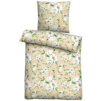 Baumwoll Bettwäsche Seersucker Bettwäsche_Seersucker_Blumen - gelb (135,00/200,00cm)