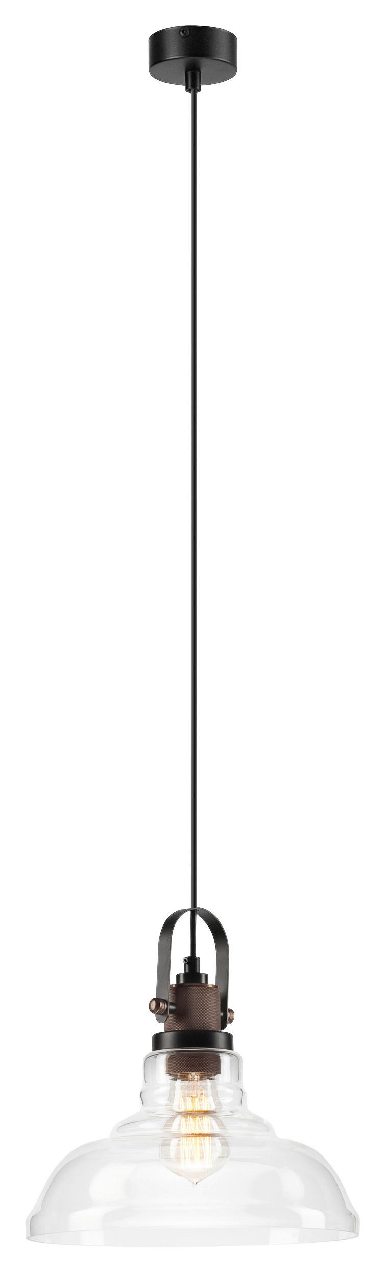 Lamkur Pendelleuchte MATTEO 41537 Kupfer Stahl Glas H/L: ca. 112x28 cm E27 1 Brennstellen MatteO - Kupfer (28,00cm) - Lamkur