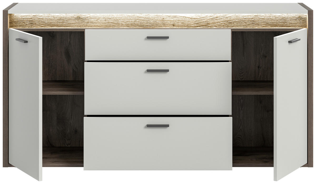 Sideboard Falcona Nox Oak Nachbildung hellgrau B/H/T: ca. 167x86x40 cm Falcona - hellgrau (167,00/86,00/40,00cm) - xonox.home