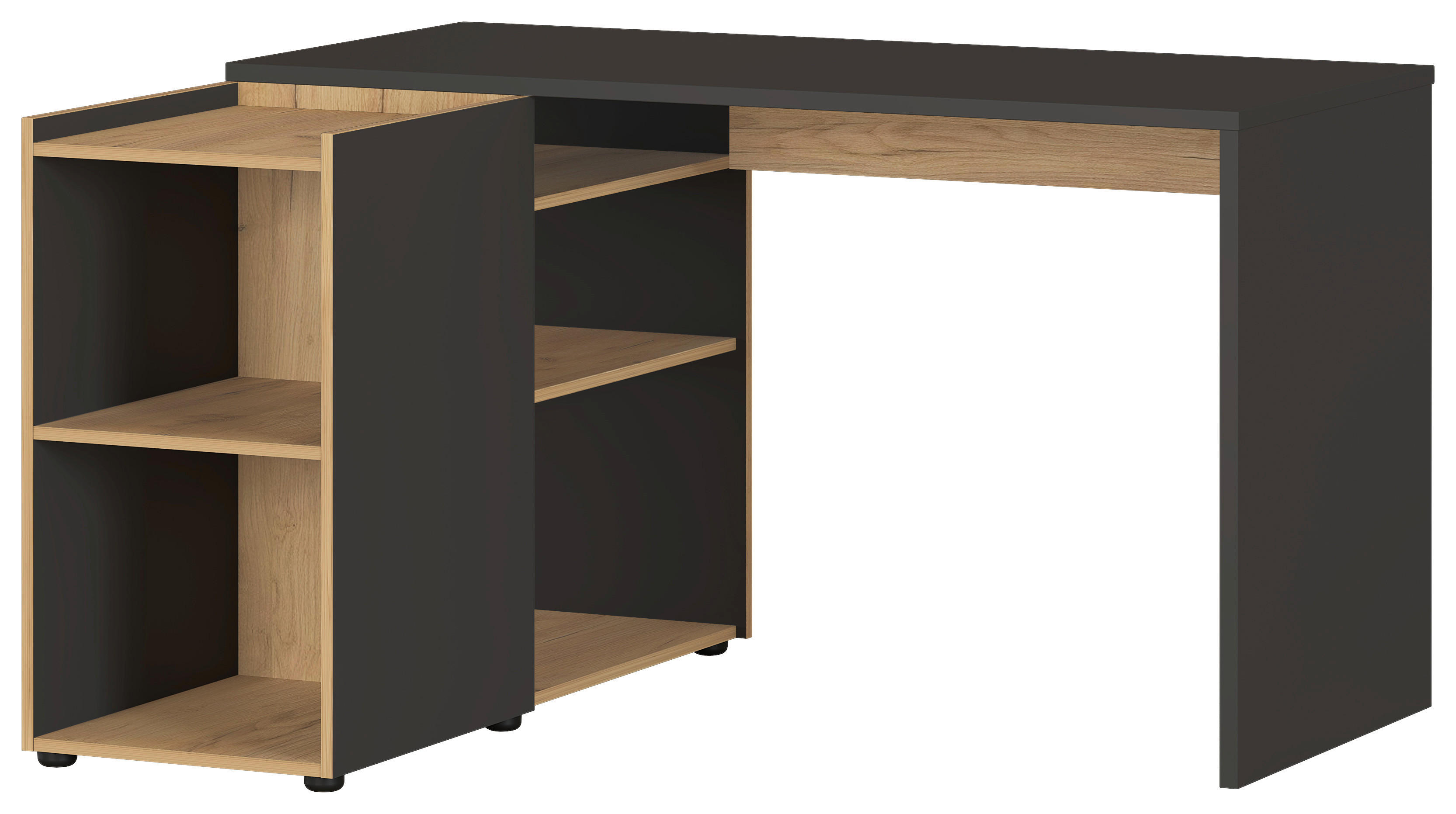 Schreibtisch Graphit Eiche Navarra Nachbildung B/H/T: ca. 129x76x107 cm Schreibtisch 2974 - Eiche/Graphit (129,00/76,00/107,00cm)