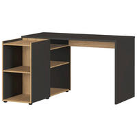 Schreibtisch Graphit Eiche Navarra Nachbildung B/H/T: ca. 129x76x107 cm Schreibtisch 2974 - Eiche/Graphit (129,00/76,00/107,00cm)