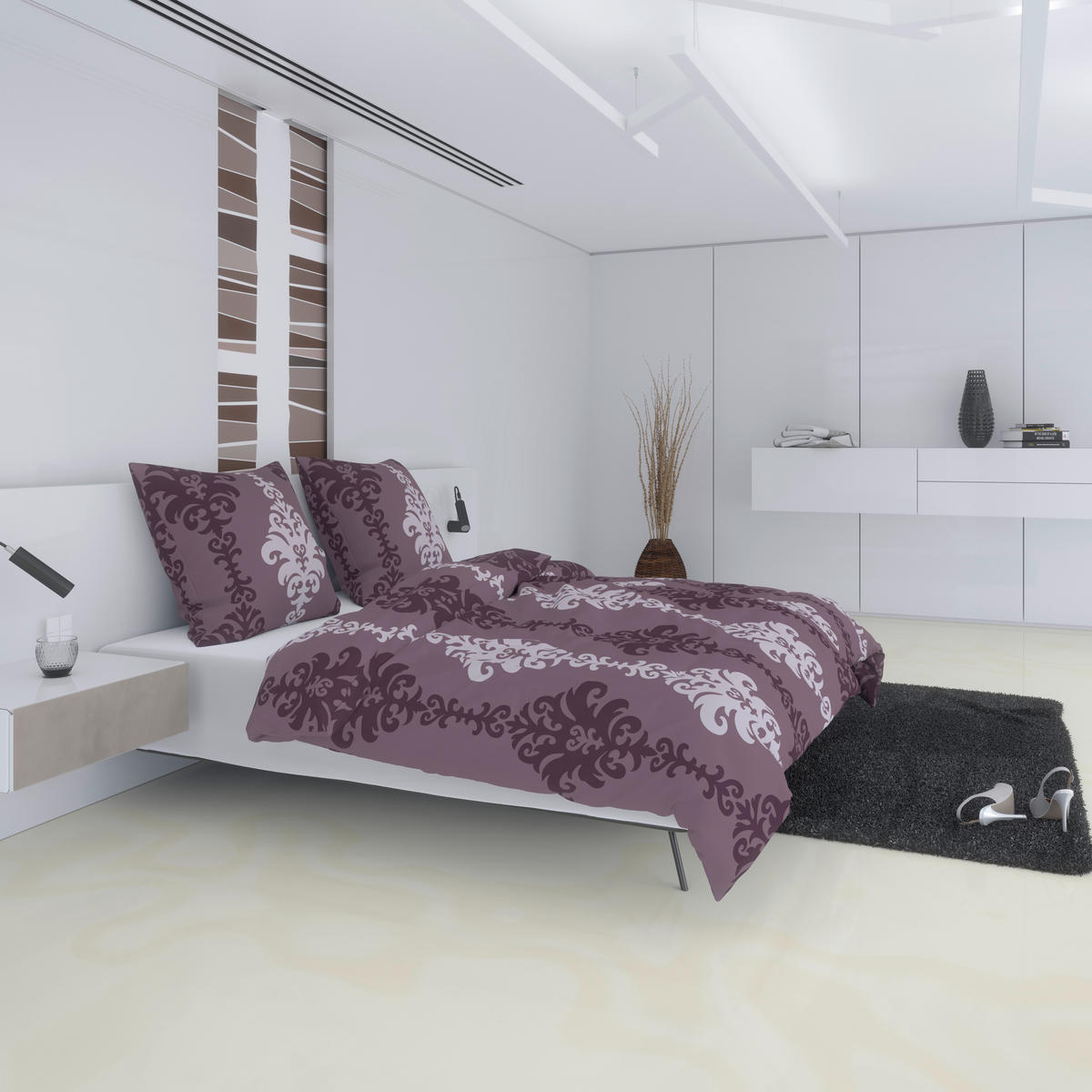 Microfaser Bettwäsche Bettwäsche-Microfaser Ornamente bor - bordeaux (135,00/200,00cm) - Sensation