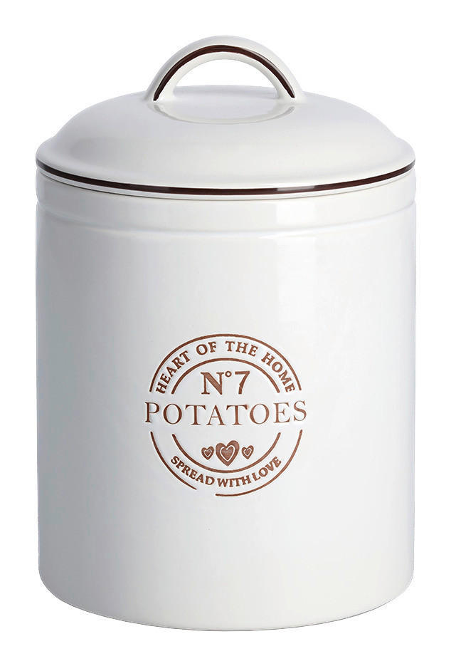 Zeller Vorratsdose Potatoes weiß Keramik B/H: ca. 17,5x24,5 cm Potatoes - weiß (17,50/24,50cm) - Zeller