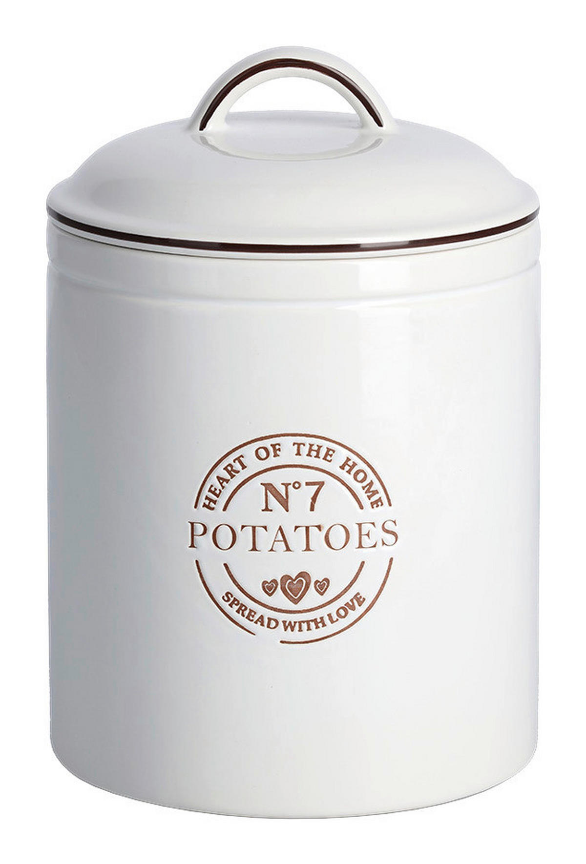 Zeller Vorratsdose Potatoes weiß Keramik B/H: ca. 17,5x24,5 cm Potatoes - weiß (17,50/24,50cm) - Zeller
