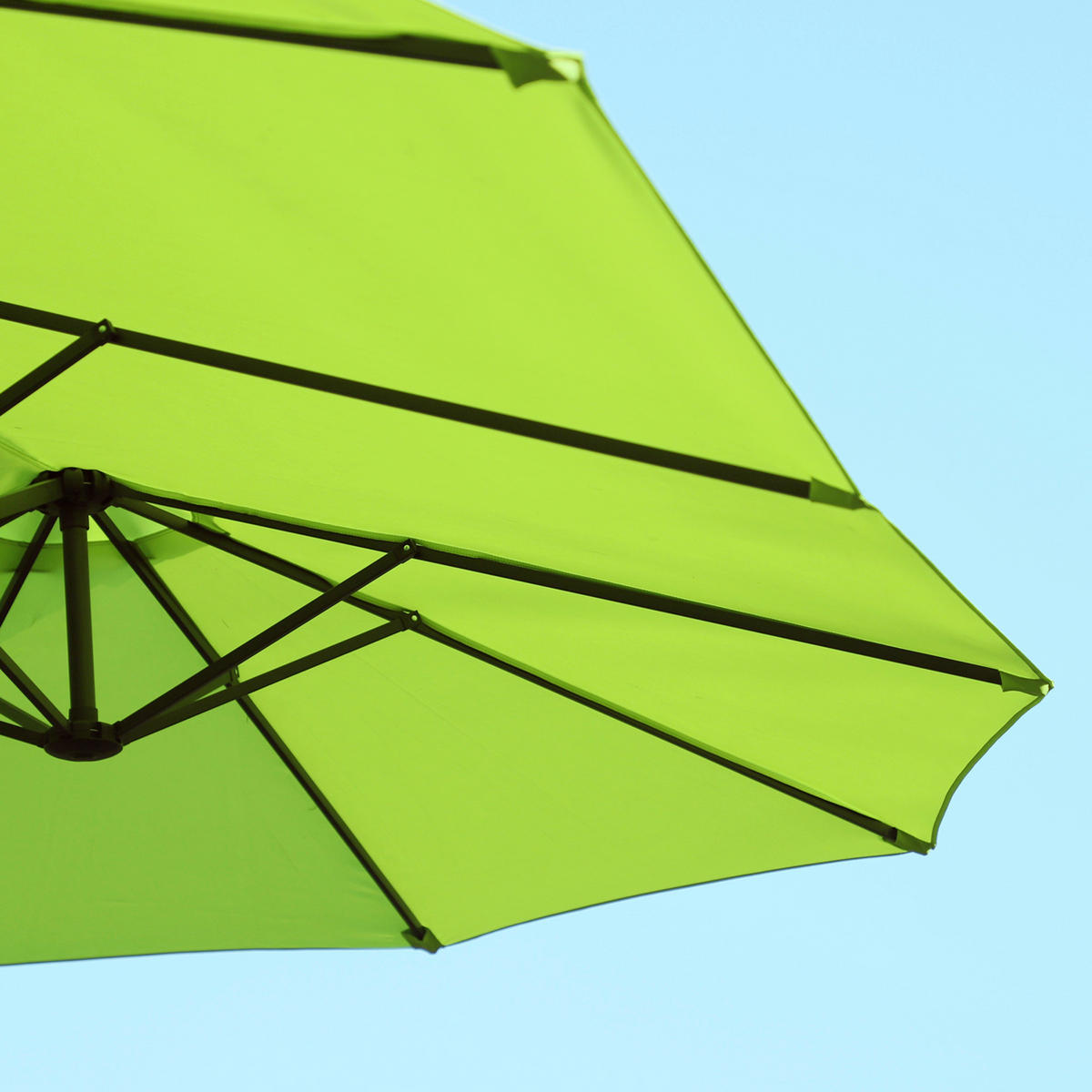 Outsunny Sonnenschirm grün Stahl B/H/L: ca. 270x240x460 cm Sonnenschirm - grün (460,00/270,00/240,00cm) - Outsunny