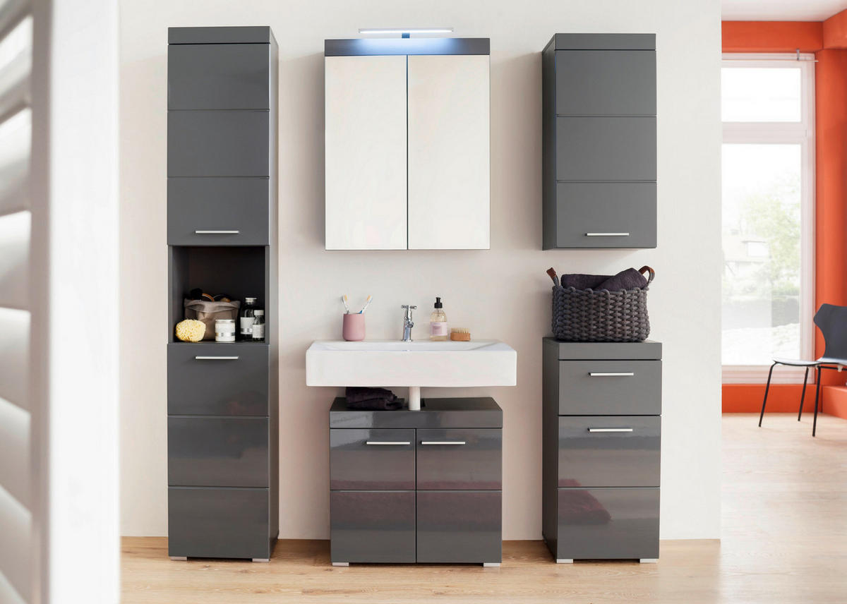 Waschbeckenunterschrank Amanda B/H/T: ca. 60x56x34 cm Amanda - grau (60,00/56,00/34,00cm)