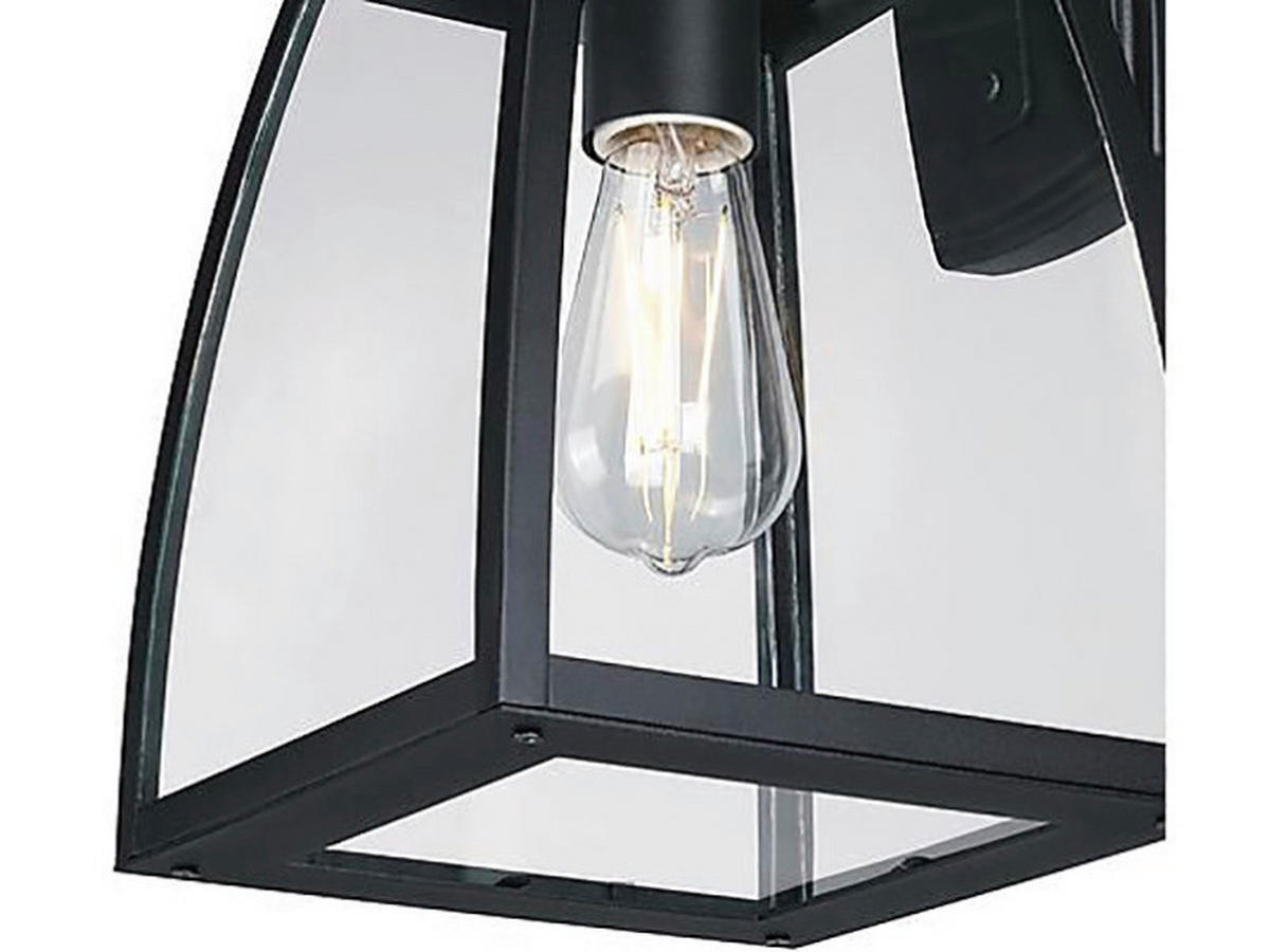 Westinghouse Außenwandleuchte Niko mattschwarz Metall Glas B/H/L: ca. 20x35x23 cm E27 1 Brennstellen Niko - mattschwarz (23,00/20,00/35,00cm) - Westinghouse