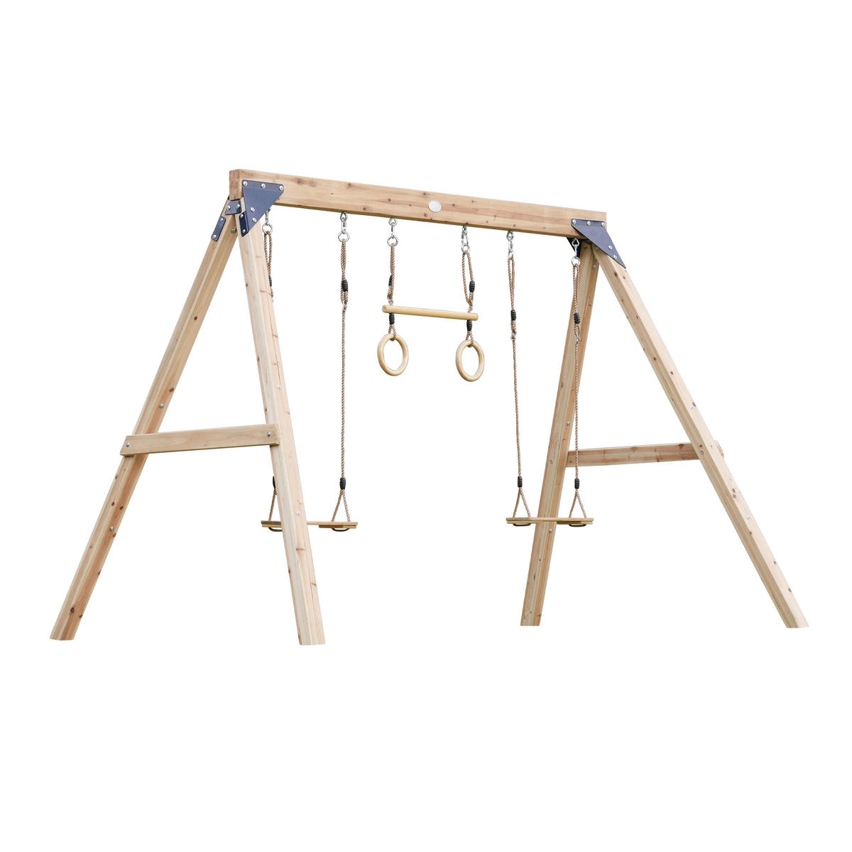 AXI Doppelschaukel Maya blau B/H/L: ca. 186x208x299 cm Maya - braun/blau (299,00/186,00/208,00cm) - AXI