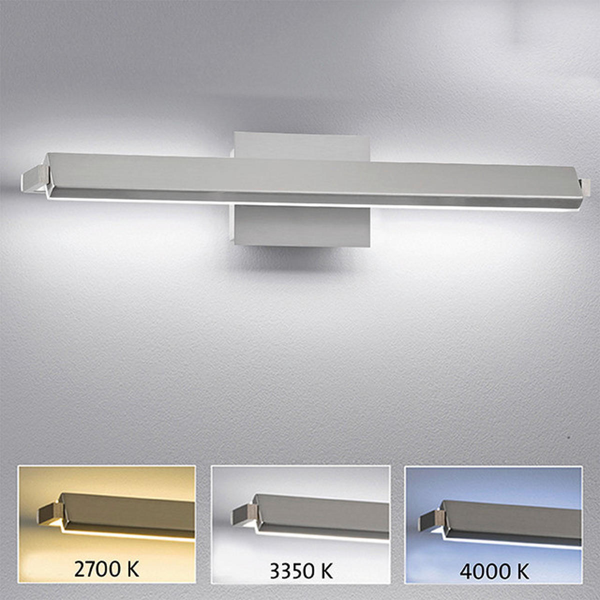 Fischer & Honsel LED-Wandleuchte 30055 weiß nickel matt Acryl Metall B/H/T: ca. 60x10x11 cm 1 Brennstellen Pare TW - weiß/nickel matt (60,00/10,00/11,00cm) - Fischer & Honsel
