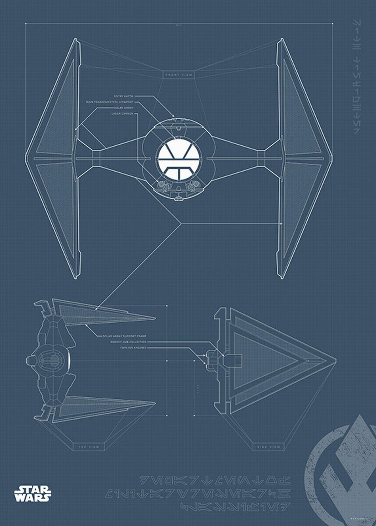 Komar Poster Star Wars Blueprint Sith TIE-Fighte Star Wars B/L: ca. 50x70 cm Star Wars Blueprint Sith TIE-Fighte - (50,00/70,00cm) - Komar