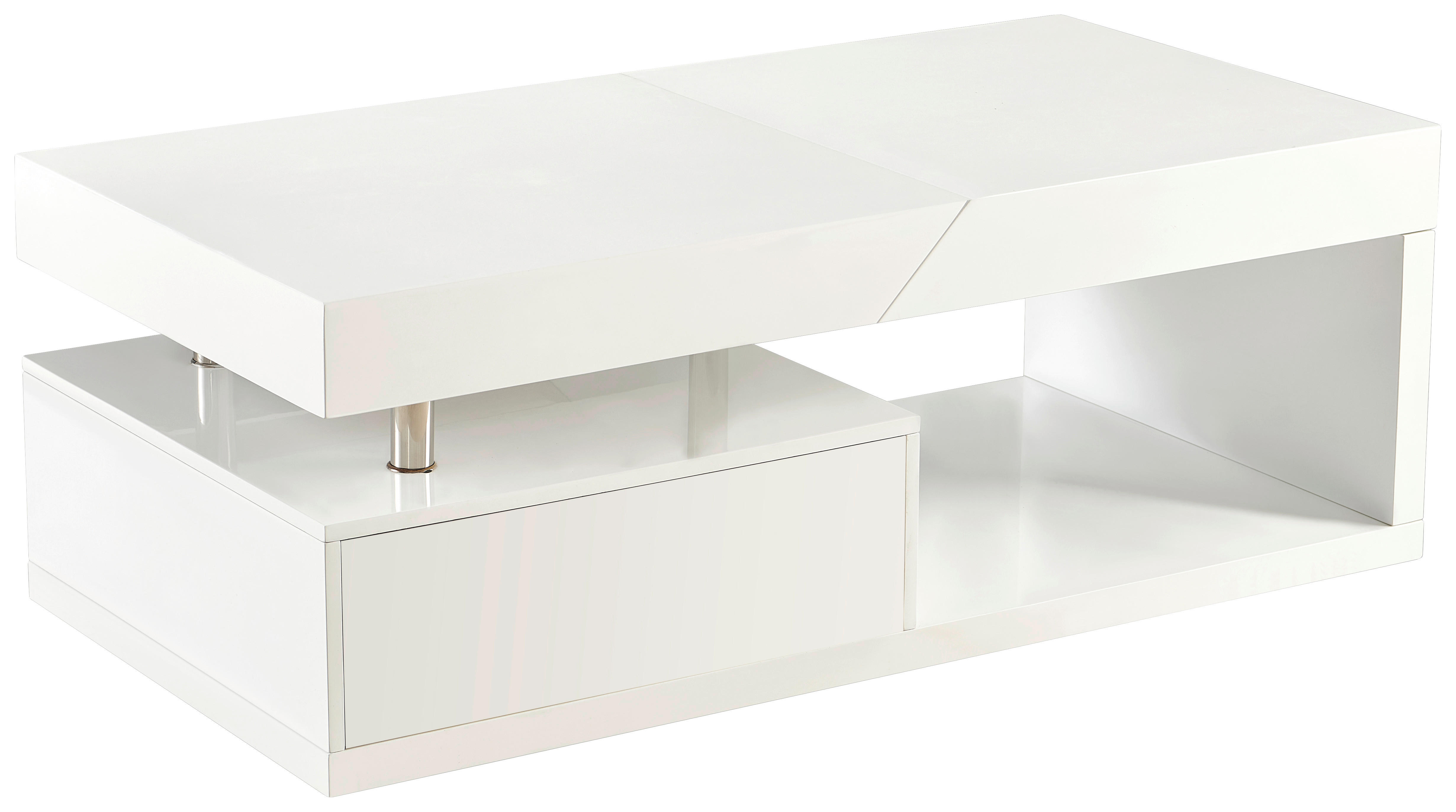 Couchtisch Vega weiß Hochglanz B/H/T: ca. 110x42x60 cm Vega - weiß (110,00/42,00/60,00cm)