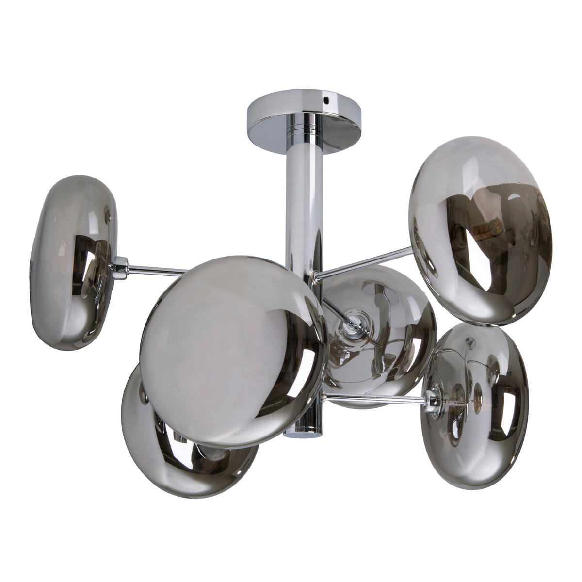 Näve Leuchten Deckenleuchte 1388397 Chrom Glas Metall B/H/T: ca. 53x38x53 cm G9 6 Brennstellen Orion - Chrom (53,00/38,00/53,00cm) - Näve Leuchten