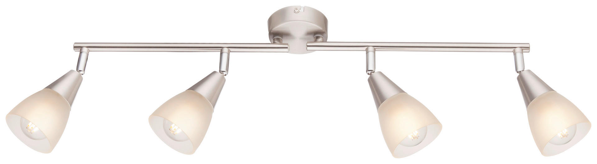 GLOBO Spotbalken 54919-4 Chrom weiß Metall Glas B/H/T: ca. 60x19x8 cm 4 Brennstellen Spotbalken_4flg.Tadeus - weiß/Chrom (60,00/19,00/8,00cm) - GLOBO