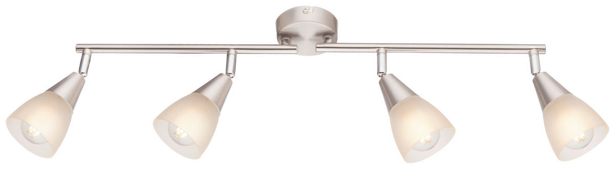 GLOBO Spotbalken Tadeus Chrom weiß Metall Glas B/H/T: ca. 60x19x8 cm 4 Brennstellen Tadeus - weiß/Chrom (60,00/19,00/8,00cm) - GLOBO