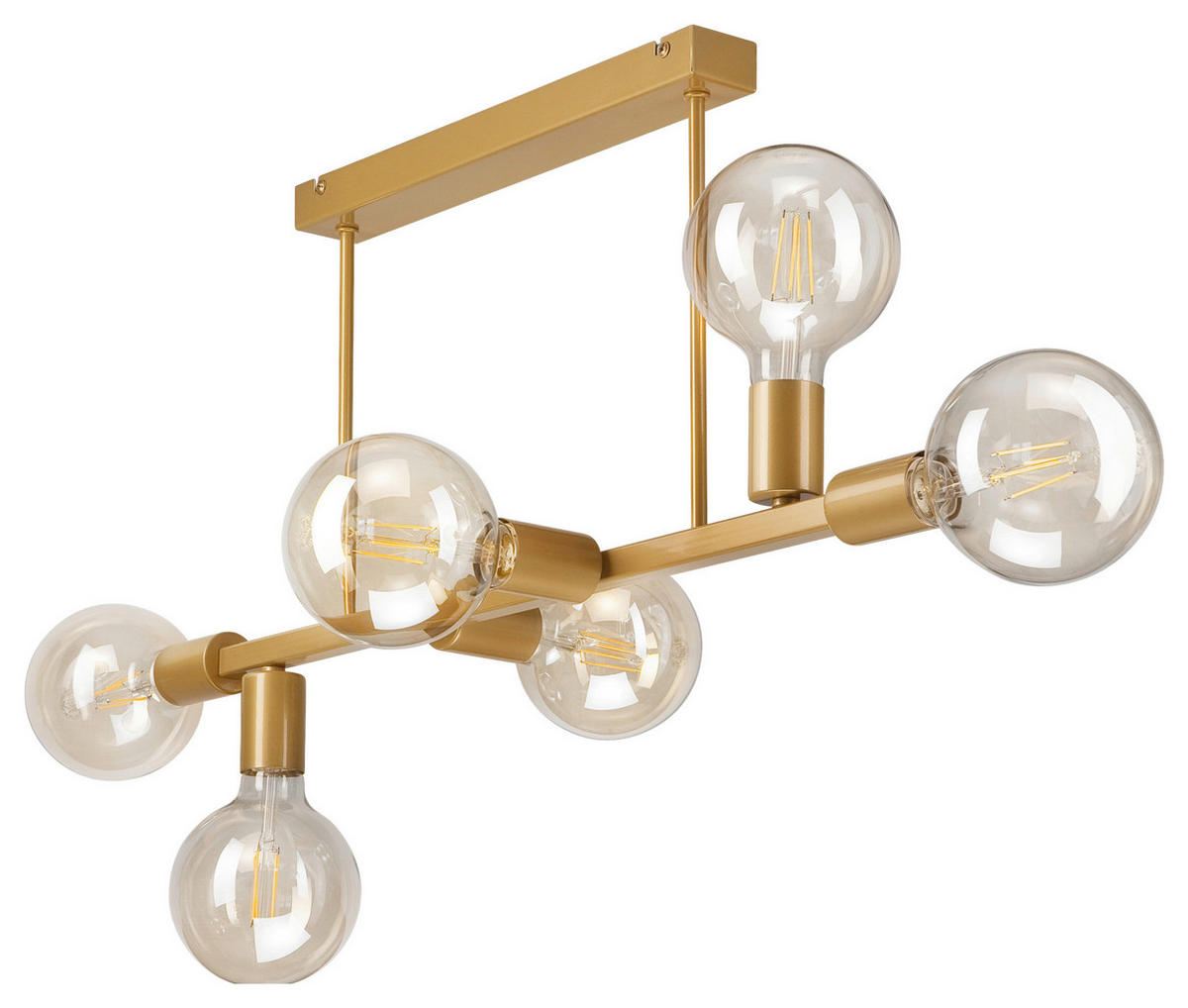Lamkur Deckenleuchte gold Stahl B/H/L: ca. 73x39x73 cm E27 6 Brennstellen ASTRID - gold (73,00/73,00/39,00cm) - Lamkur