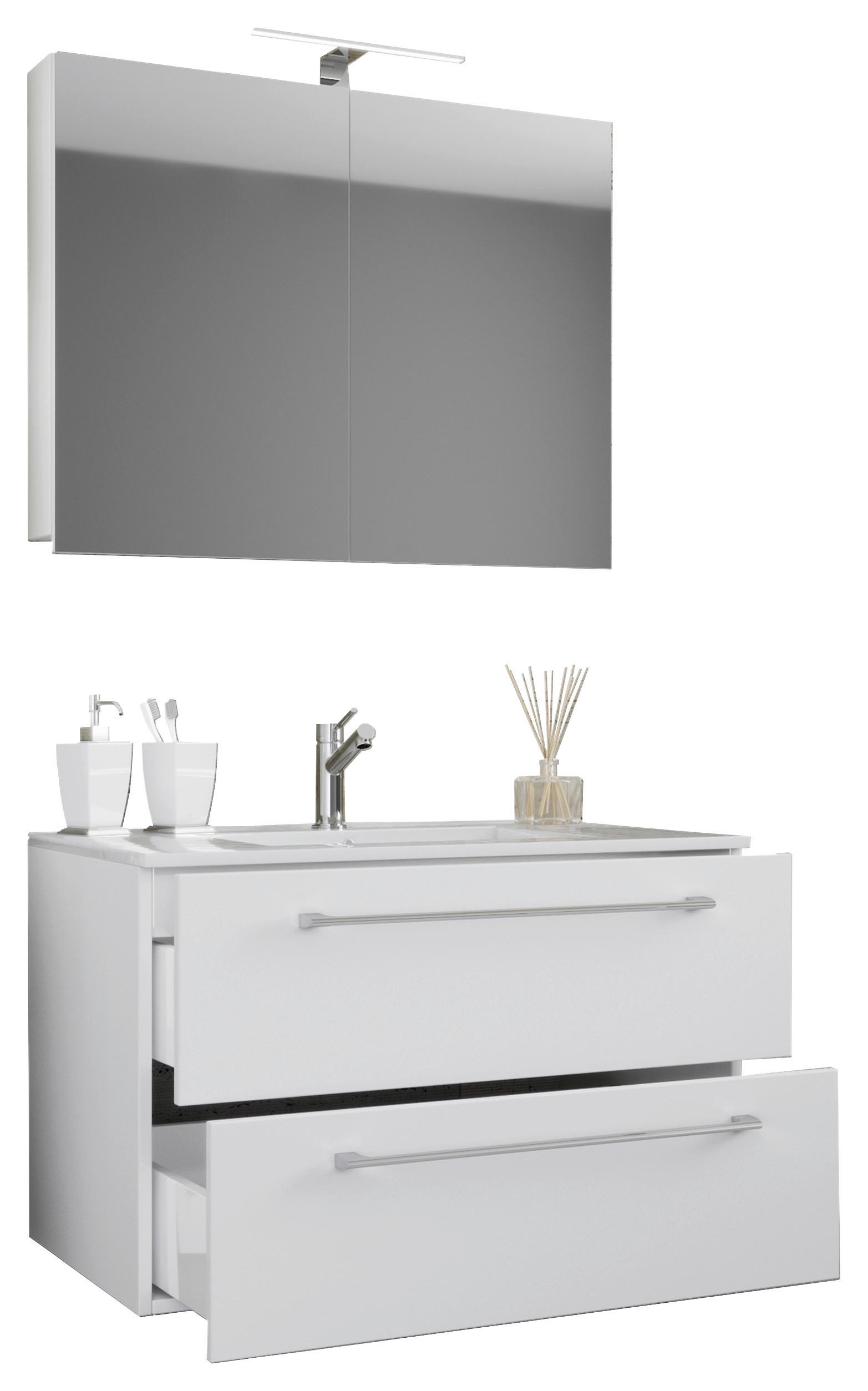 Waschplatz 3tlg-Badinos weiß B/H/T: ca. 80x50x46 cm 3tlg-Badinos - weiß (80,00/50,00/46,00cm) - VCM Möbel