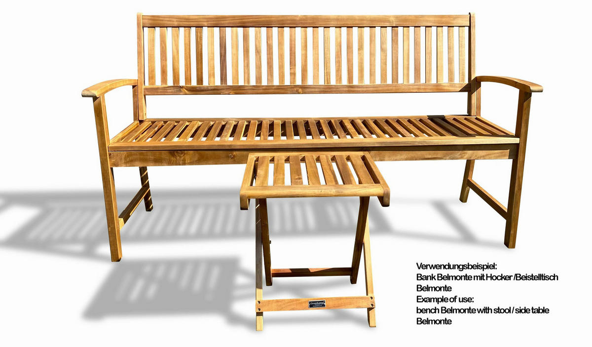 Grasekamp Gartenbank Belmonte natur Akazie B/H/L: ca. 63x90x160 cm Belmonte - natur (160,00/63,00/90,00cm) - Grasekamp