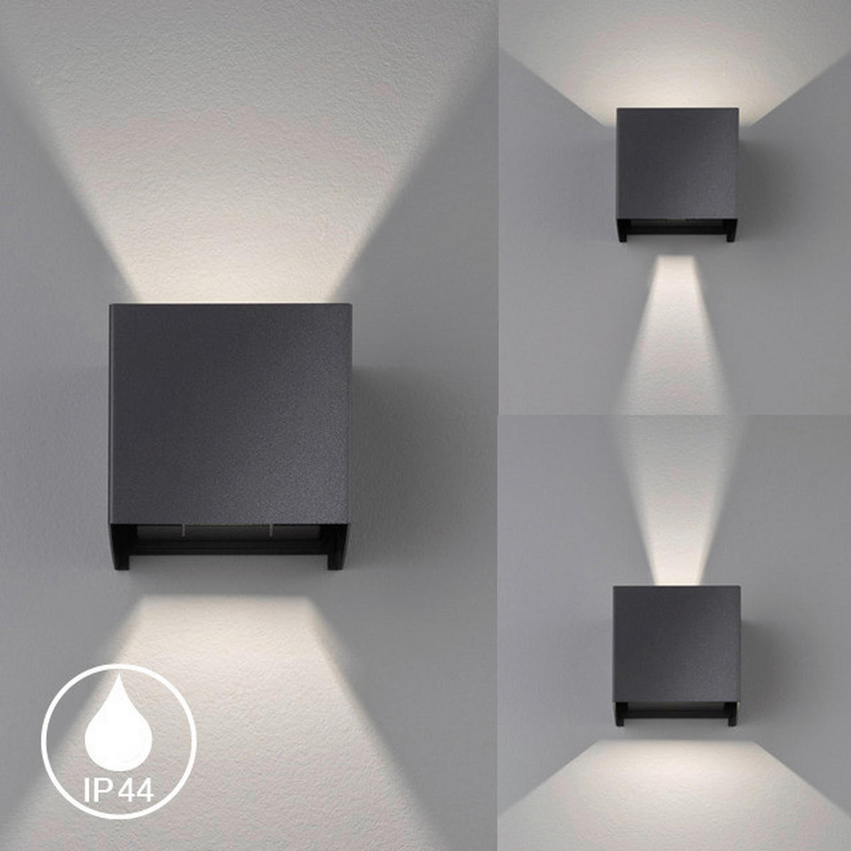 LED-Außen-Wandleuchte 30259 schwarz B/H/T: ca. 11x10x10 cm Wall - schwarz (11,00/10,00/10,00cm) - Fischer & Honsel