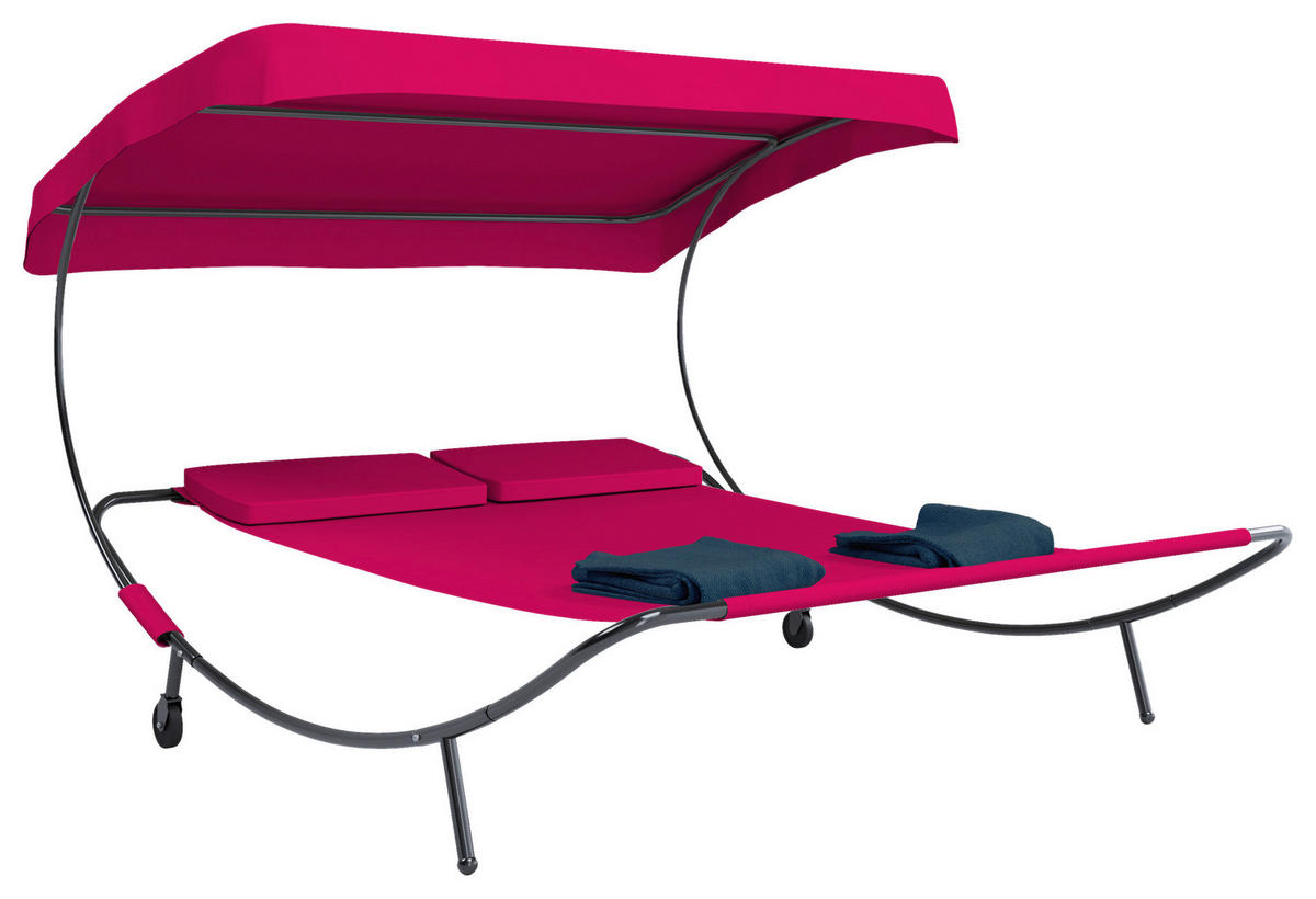 VCM Doppelliege Bindox rot Polyester-Mischgewebe B/H/T: ca. 130x137x200 cm Bindox - rot (130,00/137,00/200,00cm) - VCM