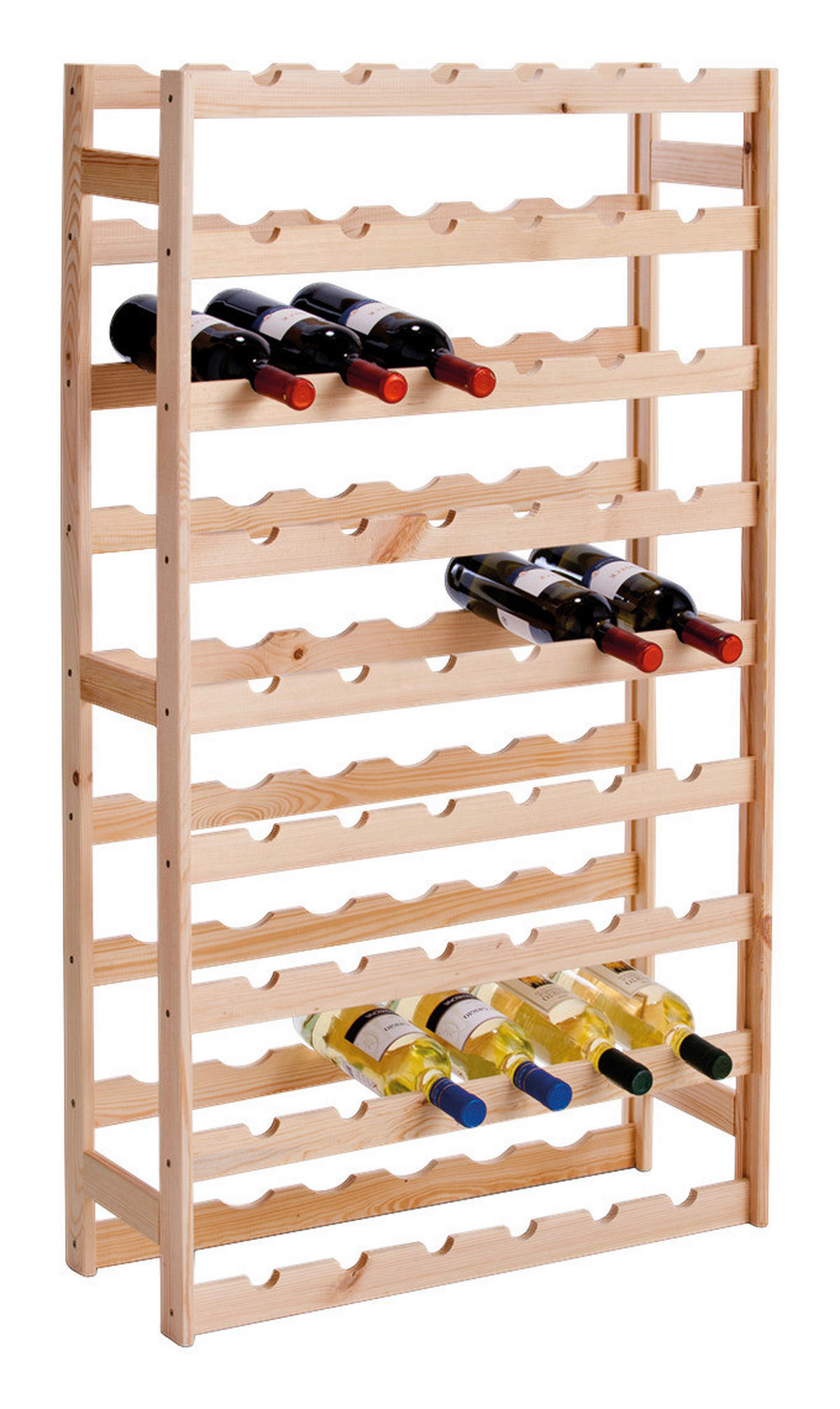 Zeller Weinregal für 54 Flaschen natur Kiefer B/H/L: ca. 25x118x67,5 cm Weinregal_54_Flaschen - natur (67,50/25,00/118,00cm) - Zeller