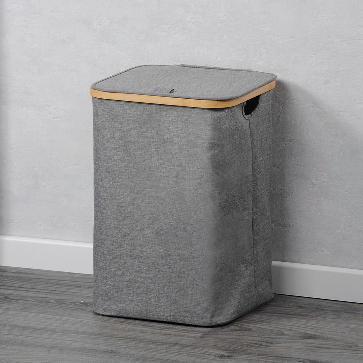 Kesper Wäschesammler grau Polyester B/H/L: ca. 33x50x33 cm Wäschesammler - grau (33,00/33,00/50,00cm) - Kesper