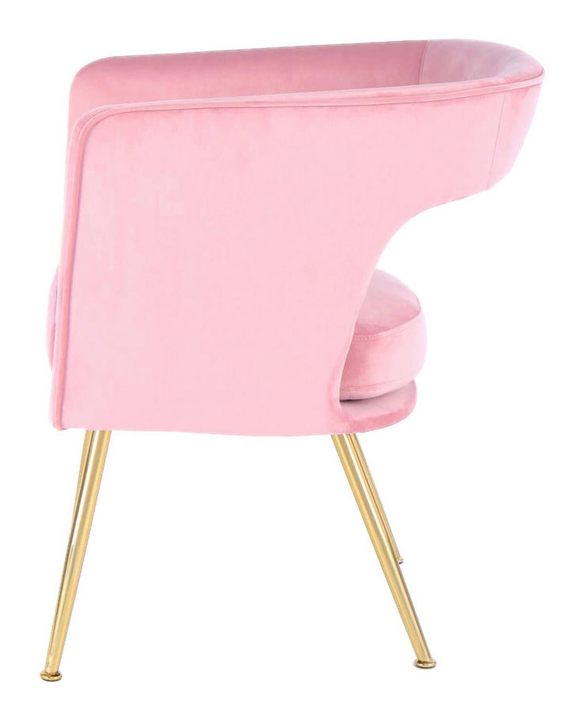 Stuhl Jolene 100 rosa Microfaser B/H/T: ca. 60x77x63 cm Jolene 100 - gold/rosa (60,00/77,00/63,00cm) - 360 Living