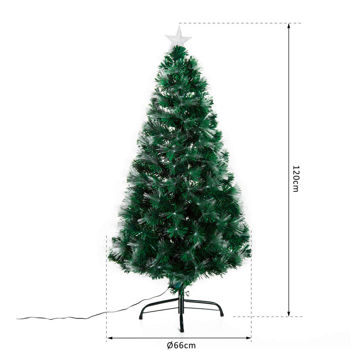 HOMCOM Weihnachtsbaum grün Kunststoff H/D: ca. 120x66 cm Weihnachtsbaum - grün (66,00/120,00cm) - HOMCOM
