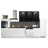 nobilia Küchenblock Pura weiß Lack Hochglanz B/T: ca. 390x60 cm Pura - weiß/schwarz (390,00/60,00cm) - nobilia