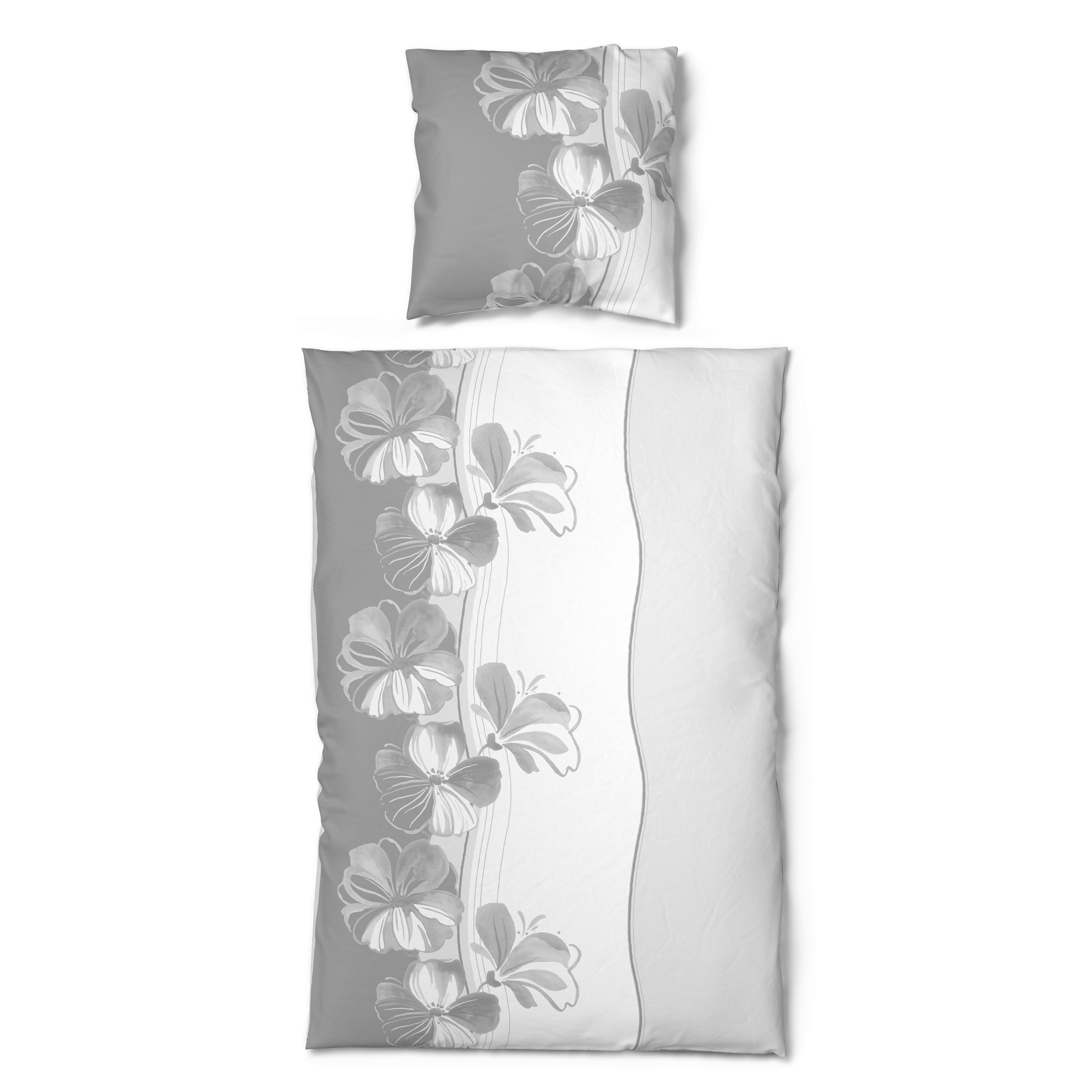 Baumwoll Bettwäsche Cotton touch Bettwäsche_Cotton-Touch Tina - grau (135,00/200,00cm) - Sensation