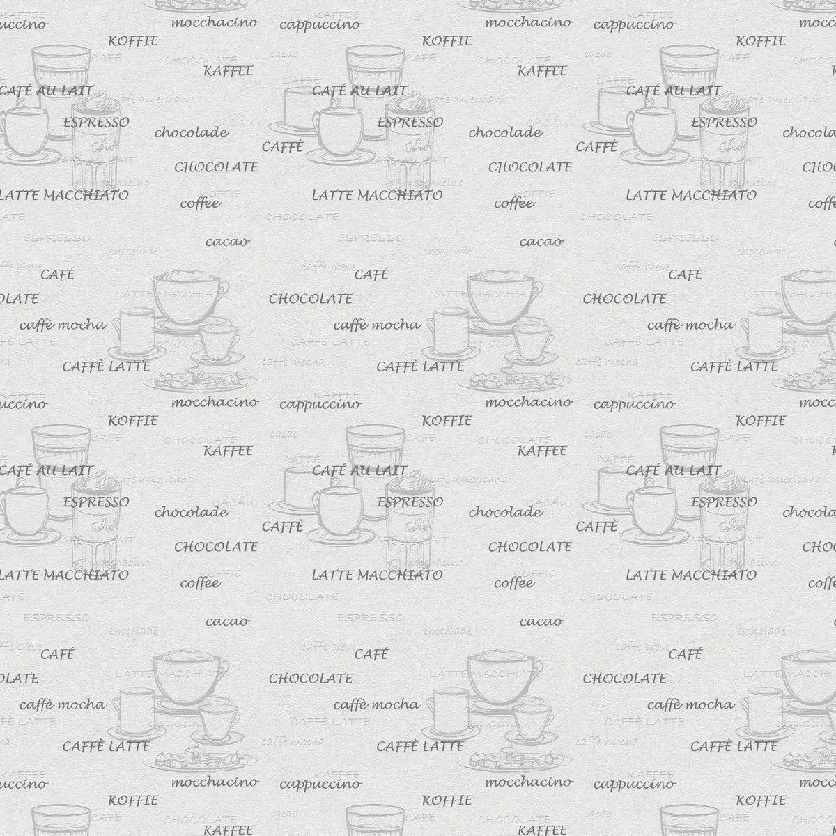 Vliestapete Kaffee weiß silber B/L: ca. 53x1005 cm Vliestapete_770421 VW15 oben - weiß/silber (53,00/1005,00cm)