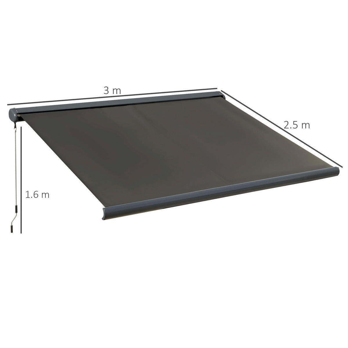 Elektrische Markise dunkelgrau B/L: ca. 250x300 cm Elektrische_Markise - dunkelgrau (250,00/300,00cm) - Outsunny